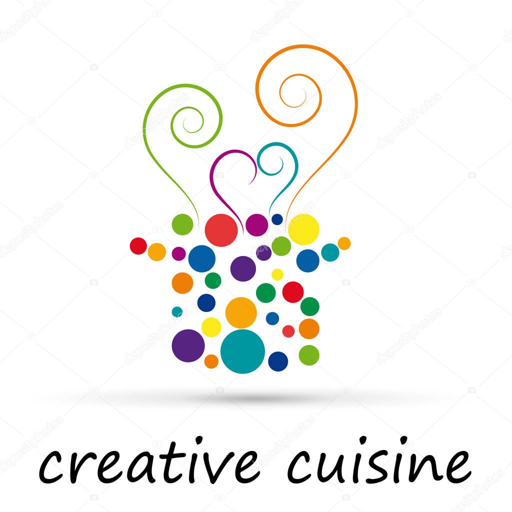 Vector abstract creative food in cuisine