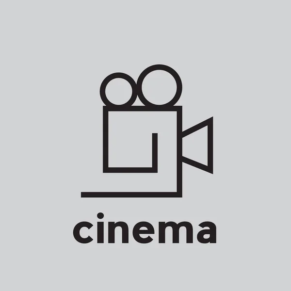 Cinema astratto segno lineare vettoriale — Vettoriale Stock