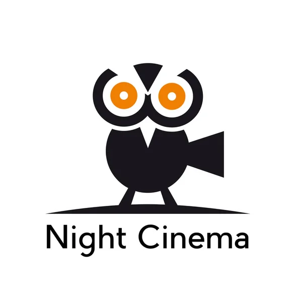 Vector abstracte teken nacht cinema met uil — Stockvector