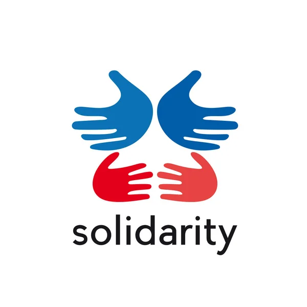 Mains vectorielles, concept de solidarité — Image vectorielle