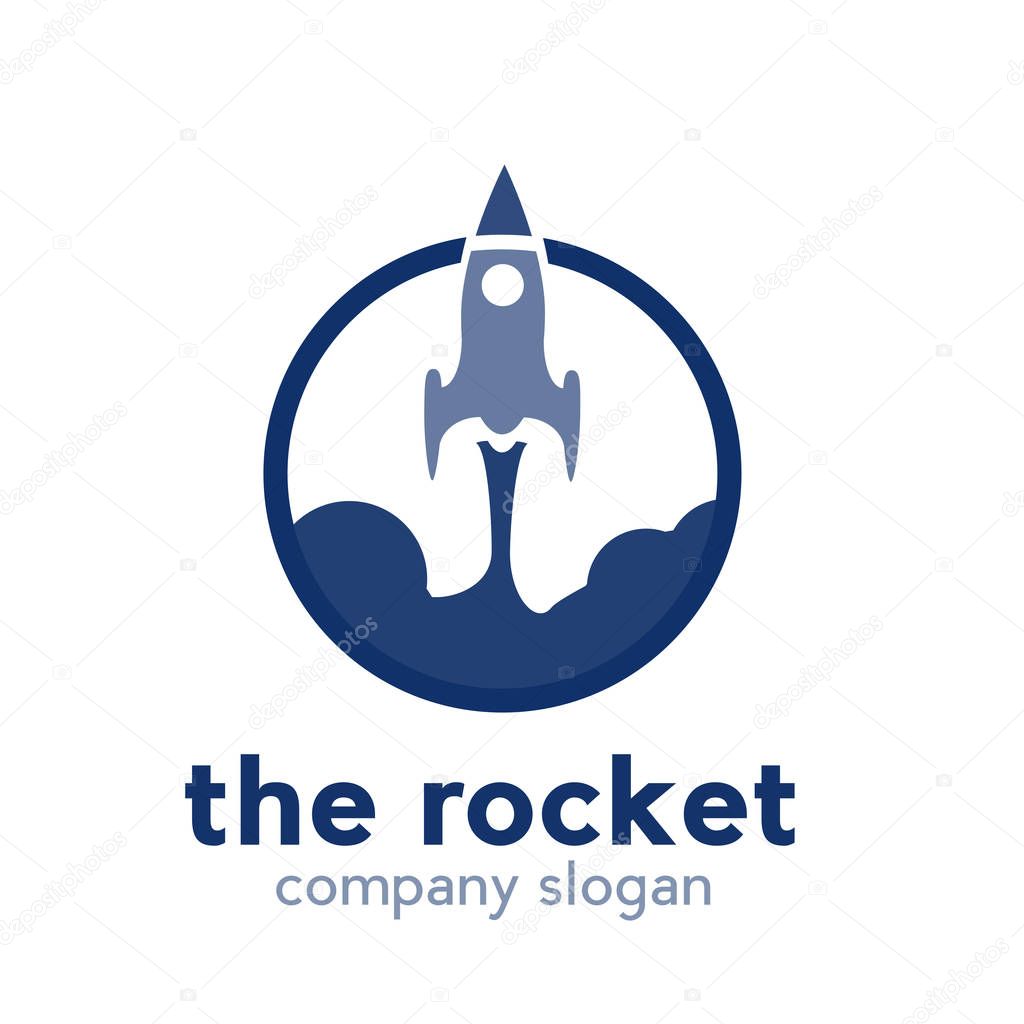 Vector sign abstract takeoff rocket