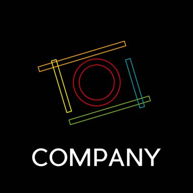 Uçuşta, doğrusal tarzı siyah vektör işareti kamera 