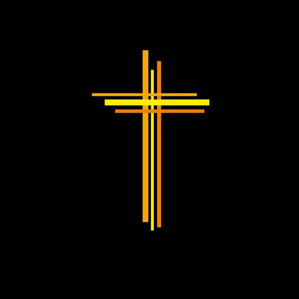 Crucifijo de Cristo abstracto vectorial; tres cruces sobre fondo negro — Vector de stock