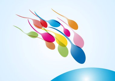 Yumurta doğru çalışır vektör çizim sperm