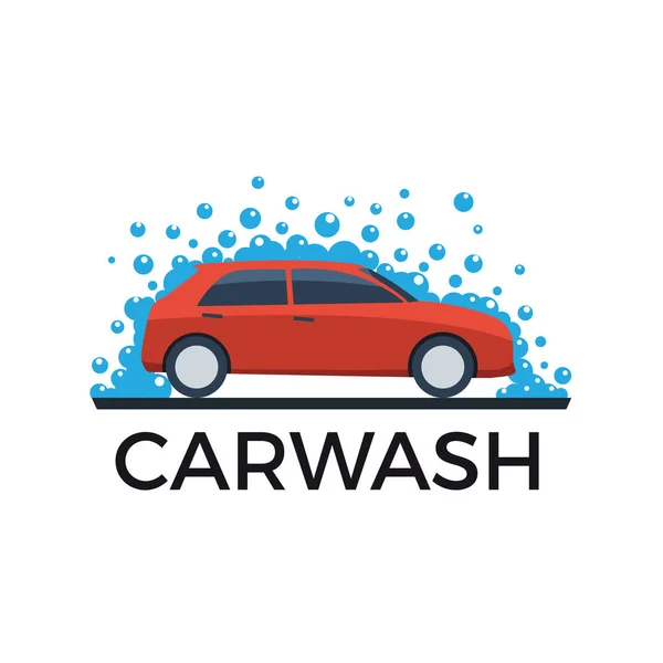 Vetor abstrato carro e sabão, lavagem de carros — Vetor de Stock