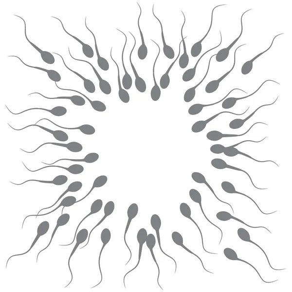 Vektorhintergrund Sperma, das auf die Eizelle zuläuft, Wettbewerb c — Stockvektor