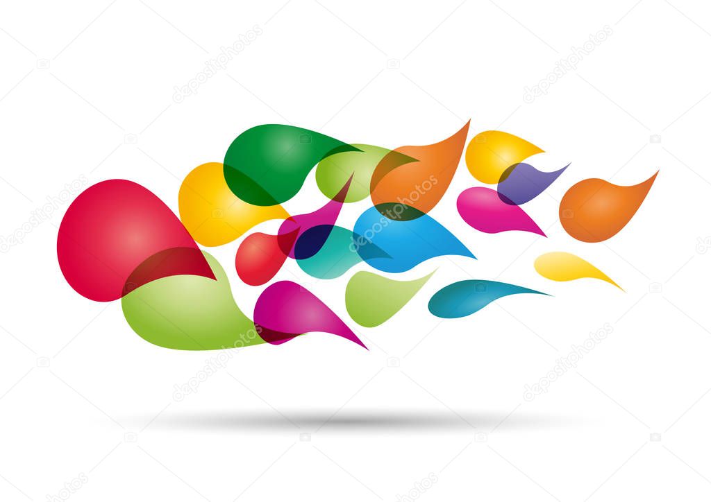 Vector abstract colored background with drops of printer