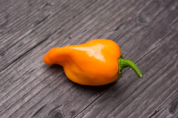 Some vegetable of orange chili pepper habanero on wooden vintage — Stock Photo, Image