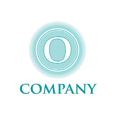 Zarif vektör monogram ilk harf O with güneş ve dalgalar