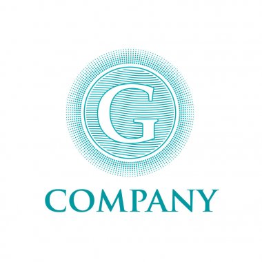 Zarif vektör monogram ilk harf G with güneş ve dalgalar