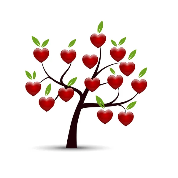 Árbol del amor y la vida, ilustración vectorial — Vector de stock