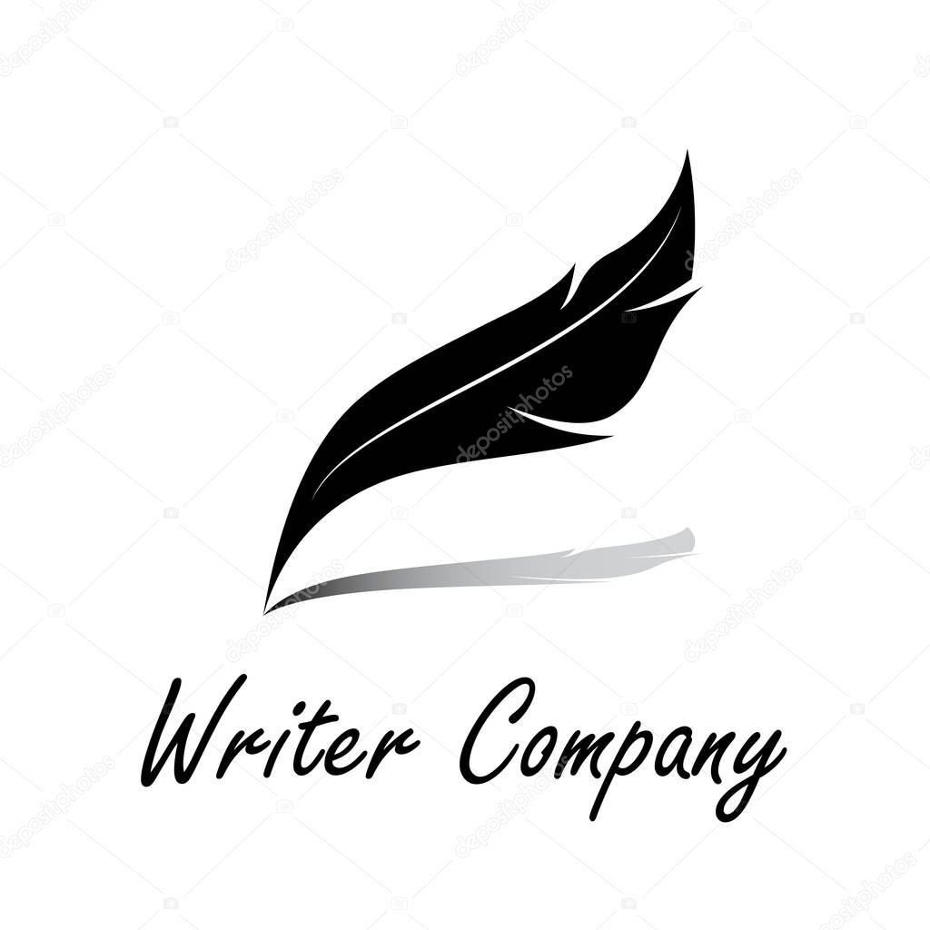 Vector sign writer. Inkwell with the shadow
