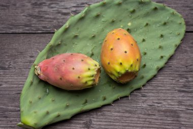 Taze olgun tüm Hint inciri ahşap vin üzerinde bitkisinin yaprağı