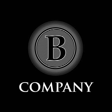 Zarif vektör monogram ilk harf B with güneş ve dalgalar