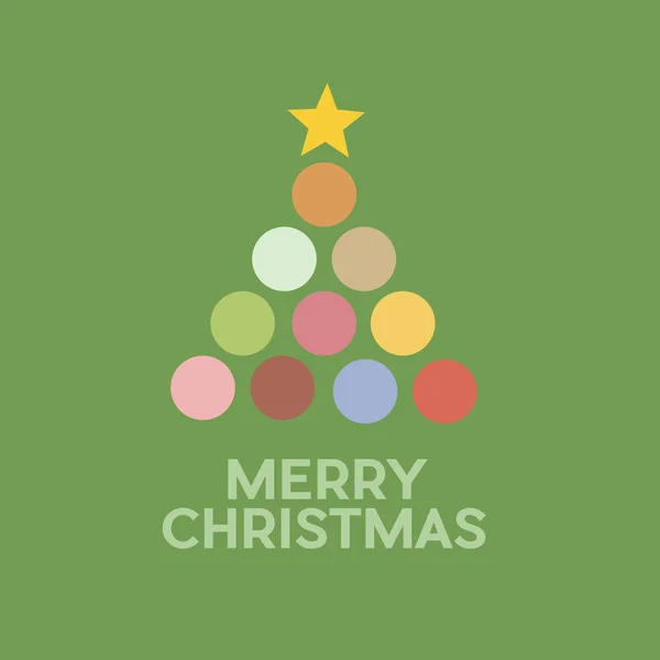 Boldog karácsonyfa absztrakt formák, zöld háttér. ve — Stock Vector