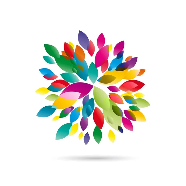 Icono vectorial flor colorida en forma abstracta — Vector de stock