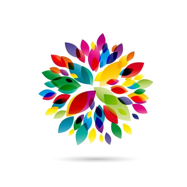 Icono vectorial flor colorida en forma abstracta — Vector de stock