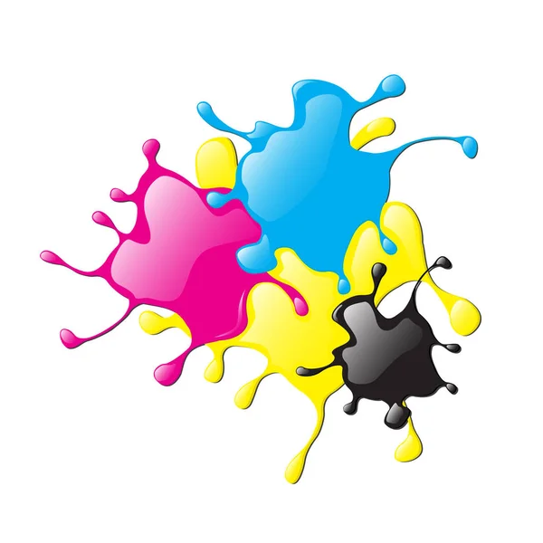 Colored splashes in abstract shape — Stock Vector