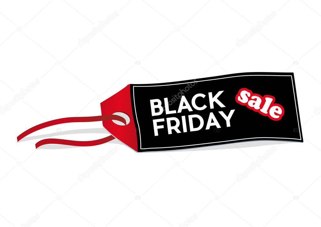 Vector isolated label sale black friday in flat design