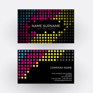 Vektör soyut geometrik arka plan, noktalar ve daire. CMY yazdırma