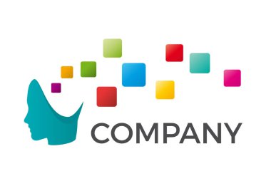 Vektör işareti yenilikçi üretimi, kafa ve pixel