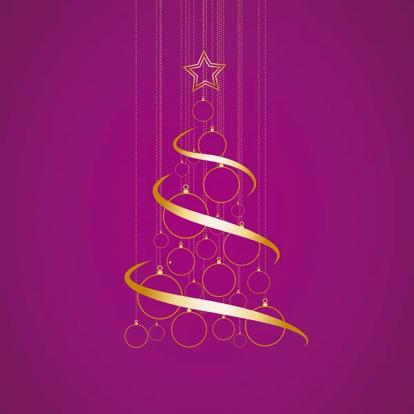 Árbol de Navidad vectorial en forma abstracta en púrpura — Vector de stock