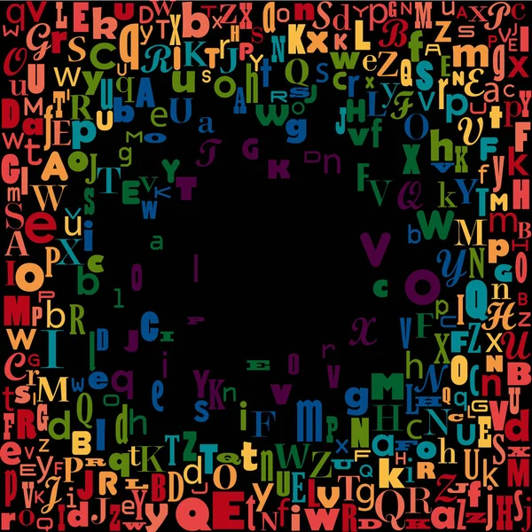 Abstract gat, verwarren kleurrijke alfabet, vector achtergrond — Stockvector
