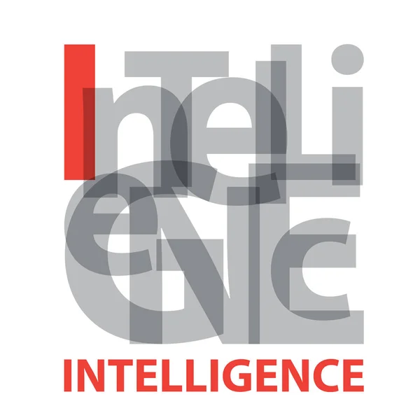 Vector intelligence. Broken text — Stock Vector