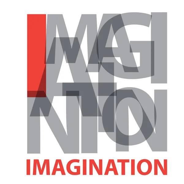 Vector Imagination. Broken text — Stock Vector