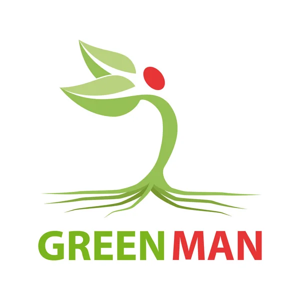 Векторный знак зеленый человек. Концепция окружающей среды, роста и девелопмента — стоковый вектор