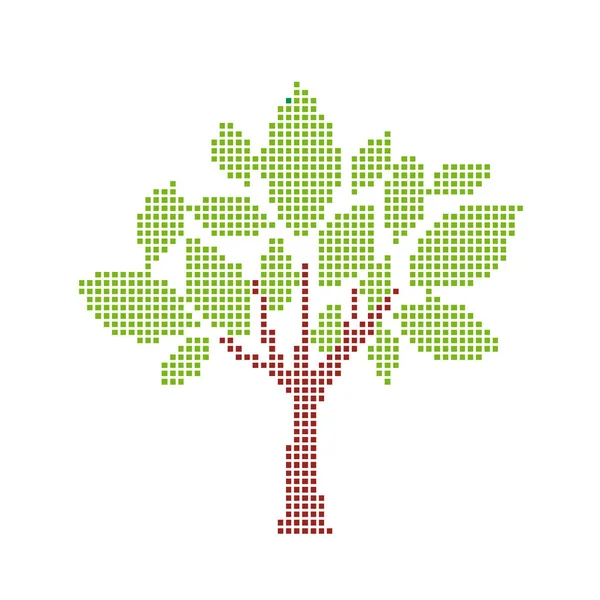 Vector tree with dots, embroidered style — Stock Vector