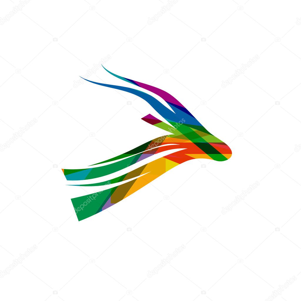 Vector abstract isolated sign antelope, africa concep