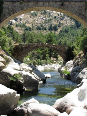 Ceneviz Albertacce Köprüsü Casamaccioli Golo Nehri üzerinde