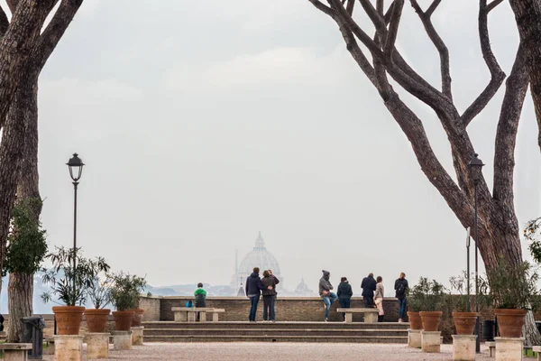 Orange Garden with St Peters in background. Rome Italy — Stock Photo, Image