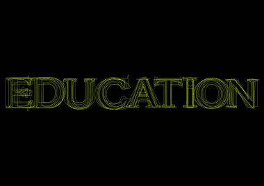 Vektör word eğitim, siyah zemin üzerine yeşil ışık