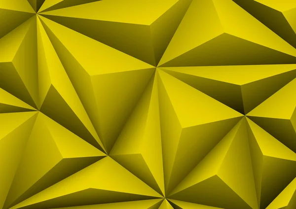 Fondo amarillo geométrico abstracto. Papel plegado en forma de tria — Vector de stock