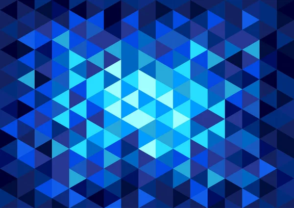 Fondo geométrico vectorial, mosaico sobre vidrio con luz en azul — Vector de stock