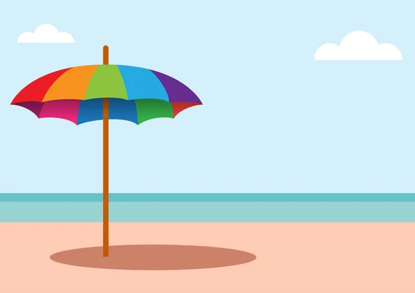 Vector abstract umbrella on the beach, summer background concept — Stock Vector