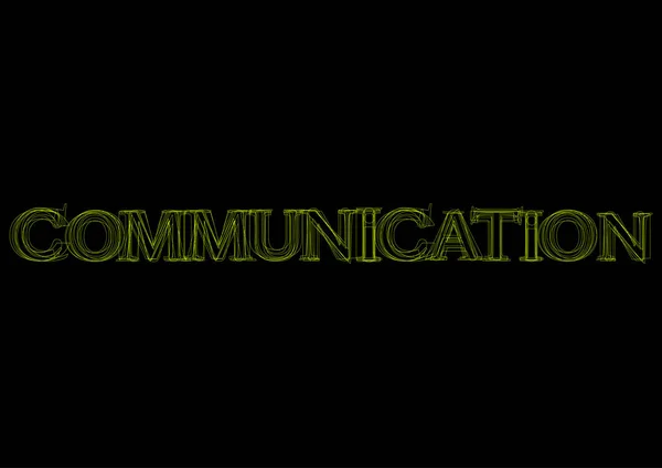 Vektor kata komunikasi, lampu hijau pada latar belakang hitam - Stok Vektor