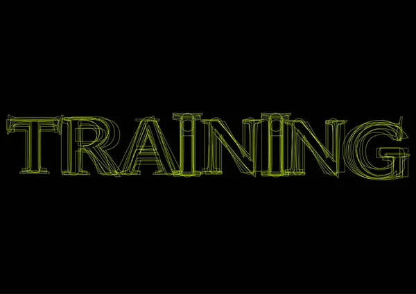 Wektor word szkolenie, zielone światło na czarnym tle — Wektor stockowy