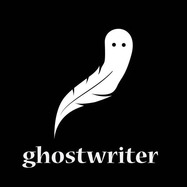 Vektör işareti ghostwriter. InkWell kalem ve hayalet. Gölge yazar co