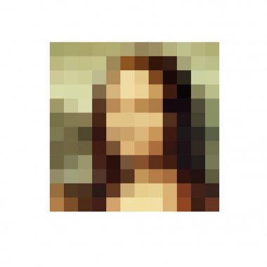Resim Mona Lisa, piksel dijital stiliyle soyut