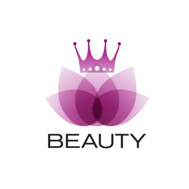 Vektör işareti mor yaprakları ve taç. Spa, yoga ve kavram rahatla