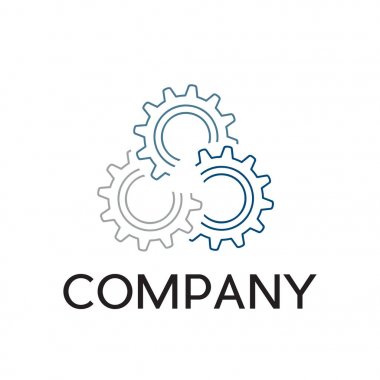 Soyut dişli ile vektör işareti sanayi. Mühendis ve Makina