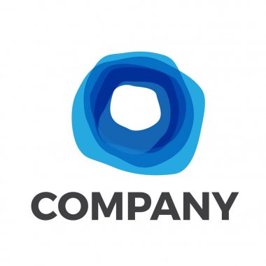 Vektör simgesi mavi çiçek soyut şeklinde