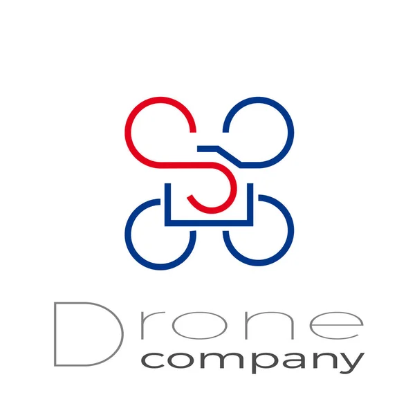 Conductor de dron de signo abstracto, quadrocopter con cámara y acción — Archivo Imágenes Vectoriales