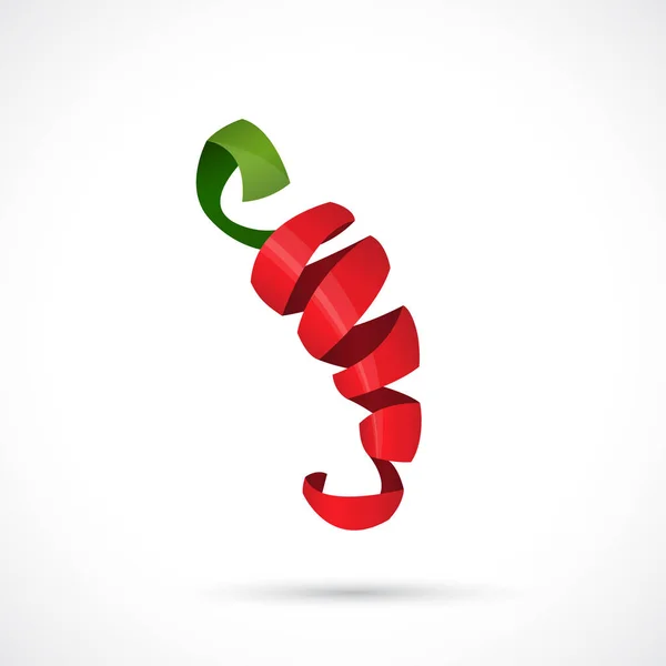 Vector tecken chili skalade. Röd paprika i abstrakta former — Stock vektor