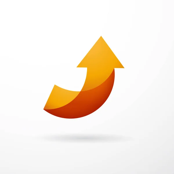 Vector sign orange arrow up, abstract shape — Stock Vector