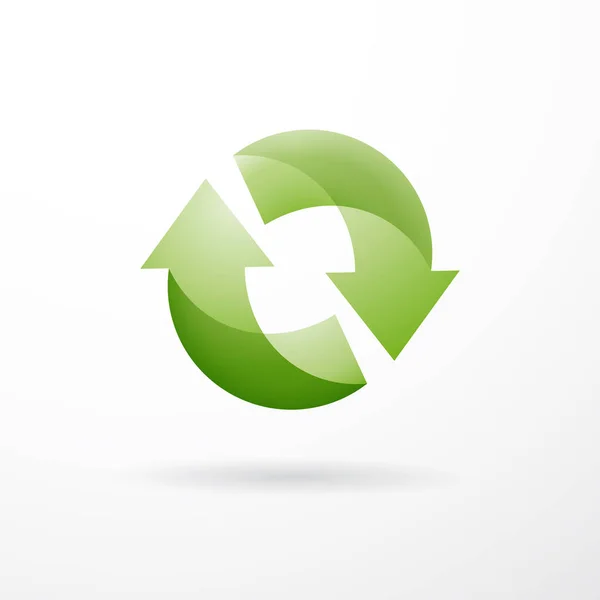 Vektorzeichen grünes Recycling mit Pfeilen — Stockvektor