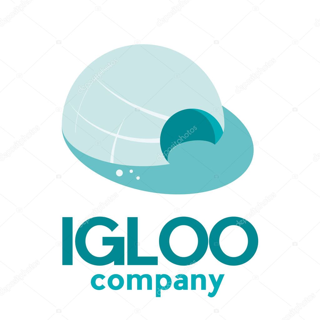 Abstract igloo, cold and air conditioner concept. Vector illustration
